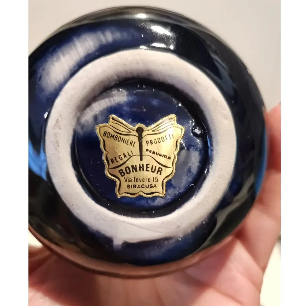 Italian Pottery Bud Vase blue orange